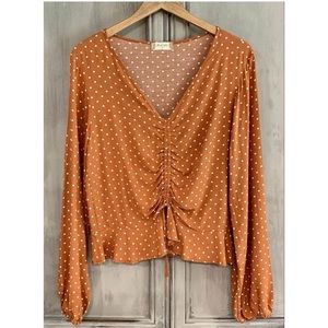 Altar’d State Orange Polka Dot Blouse